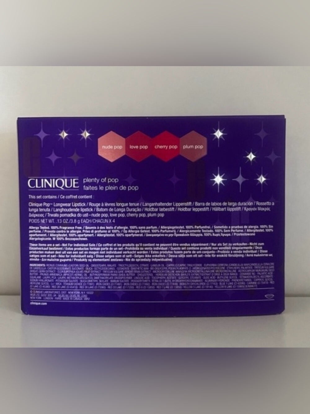 Clinique Lip Pop Mini Quartet — Nude, Pink, Red, Plum - Picture 2 of 3